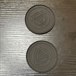 Set of  2 Black Cup Holders or Coasters Universal Size New